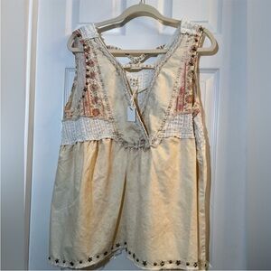 Boho Cream Sleeveless Top